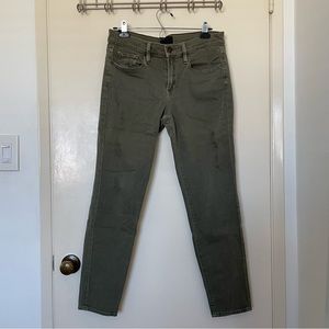 Vince olive green mason relaxed rolled distressed jeans